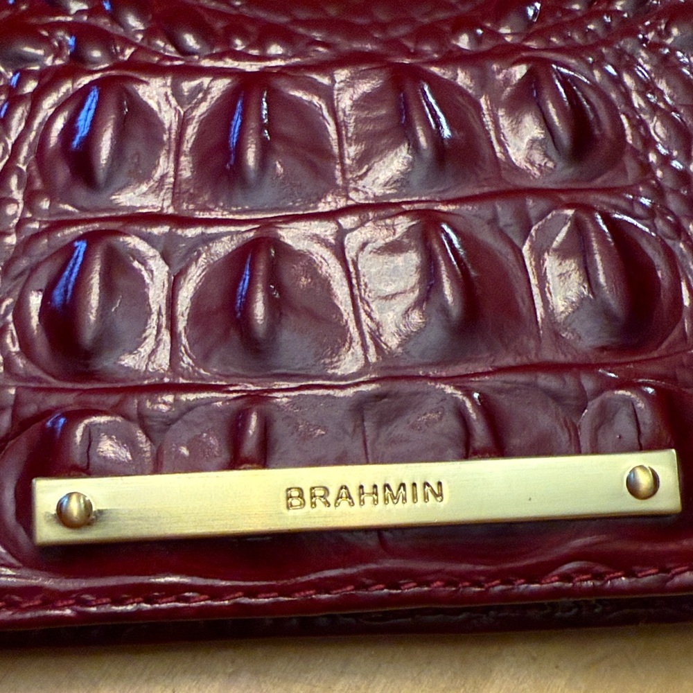 Brahmin Deep Red Croc-Embossed Wallet NWOT - Picture 4 of 4